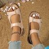 Fashion Retro Women Sandals Casual Summer Shoes 2025 Summer Lightweight Sandals Low Heels Comfortable Wedges Footwear Women Sandals