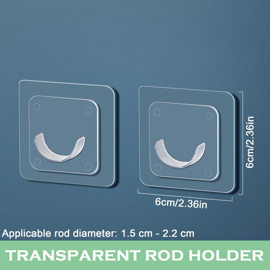 Non Drilling Household Telescopic Pole Support Sticker Nail Free Adjustable Pole Frame Horizontal Bar Wall Hook Fixed Bracket