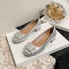 2026 Spring New Arrival: Women's French Patent Leather Chunky Mid-Heel Square Toe Shoes