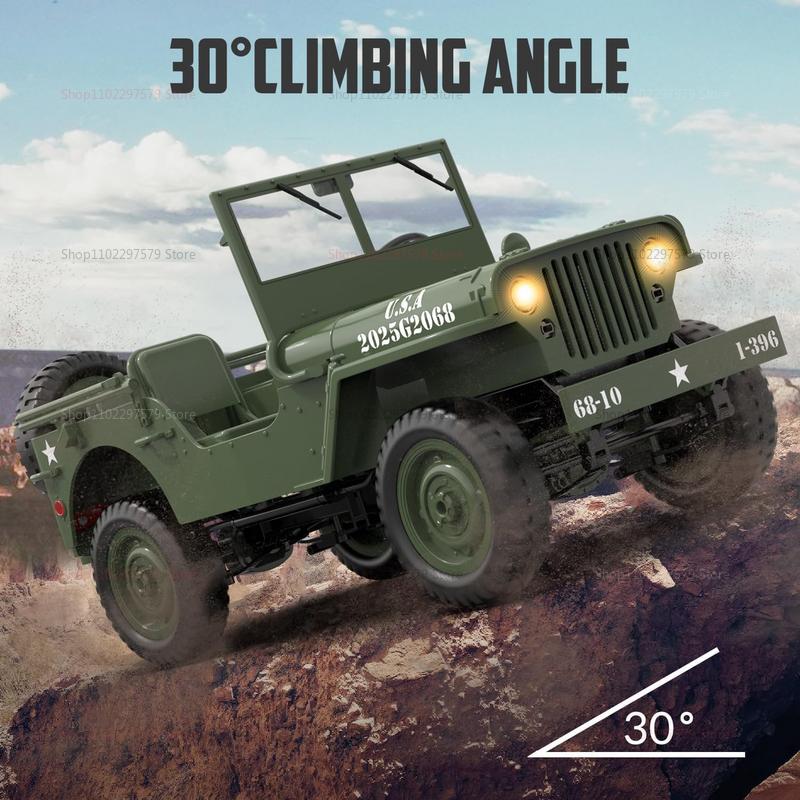 C8815 RC Crawler Truck 4WD Off Road Climbing Car 1941 Military 1:10 Design RTR Remote Control Vehicles Toy for Kids Adults Gifts