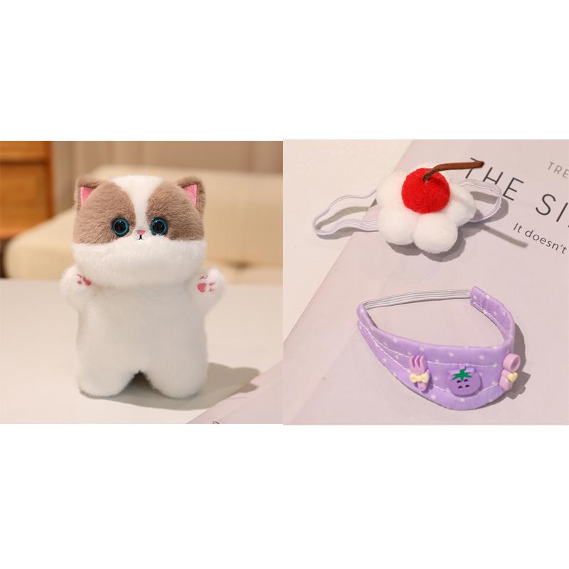 1Pc 20CM Kawaii Cat Plush Doll Toy Cartoon Ragdoll Cat Lucky Cat Siamese Cat with Accessories Stuffed Soft Animal Doll Gifts