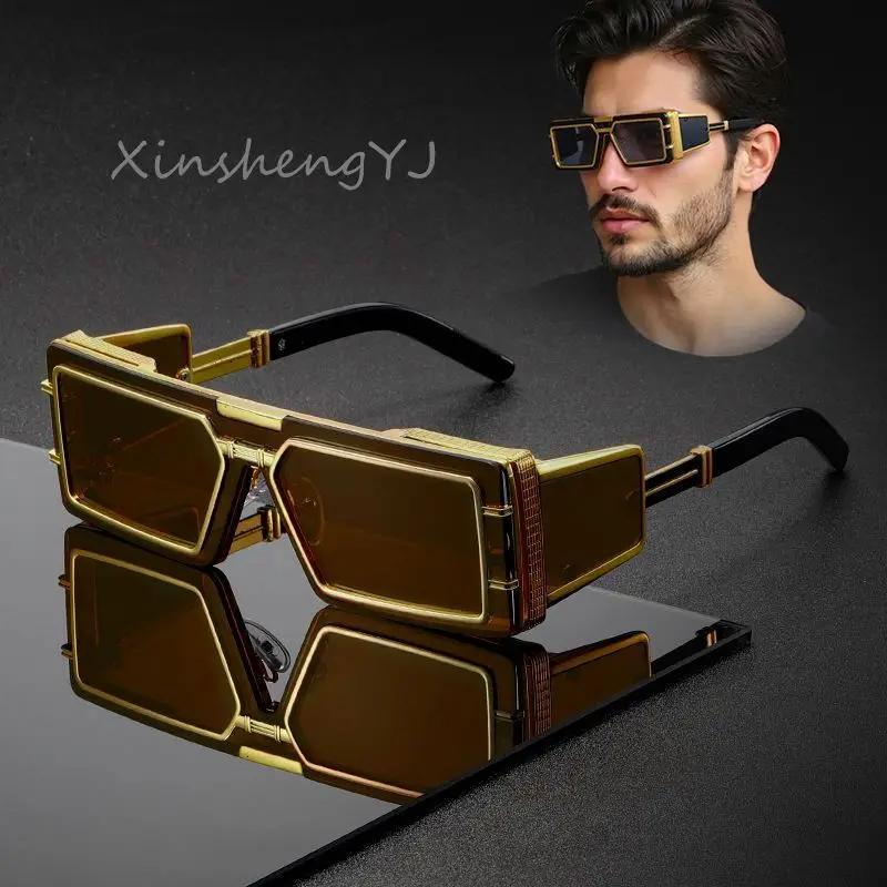

1PC men s punk-style high-end fashion sunglasses, with heavy-duty design, one-piece fashion, suitable for outdoor driving,