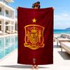 Asciugamano da Spiaggia con Stemma Calcio Spagna, Asciugamano da Spiaggia in Microfibra, Perfetto per Piscina, Spiaggia, Viaggio, Decorazione Casa, Regali per Fan di Feste in Spiaggia