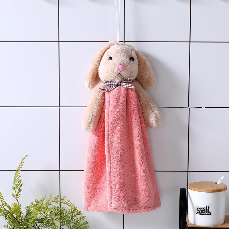 Lucky Rabbit Hanging Children's Quick-Dry Hand Towel - Absorbent for Kitchen & Bathroom