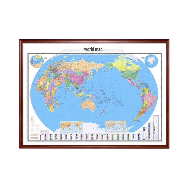 Hua Qian Mo Карта мира в рамке с картой Китая 100x75cm