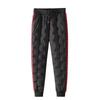 Men's Large Size Down Pants Fleece Lined Casual Duck Down Cotton Pants Winter Warm Trousers Loose Fit Mid Waist Sporty