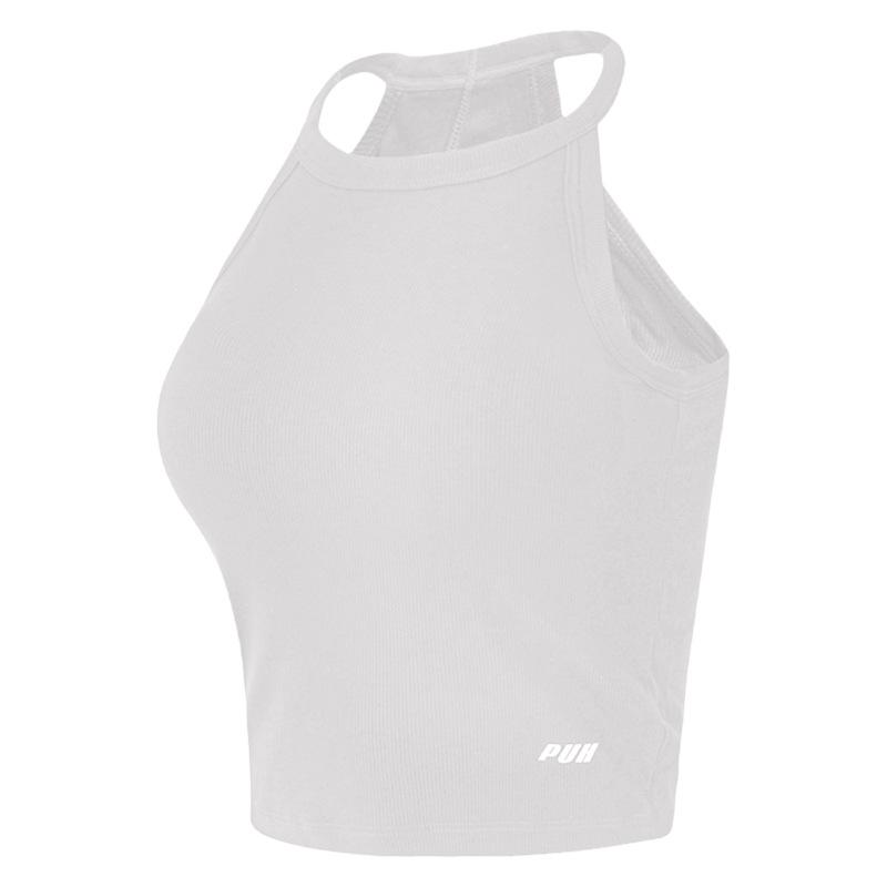 

Топ для йоги с открытыми плечами и халтер-неком, с нагрудными вкладышами, для пилатеса, бега и спорта Small белый