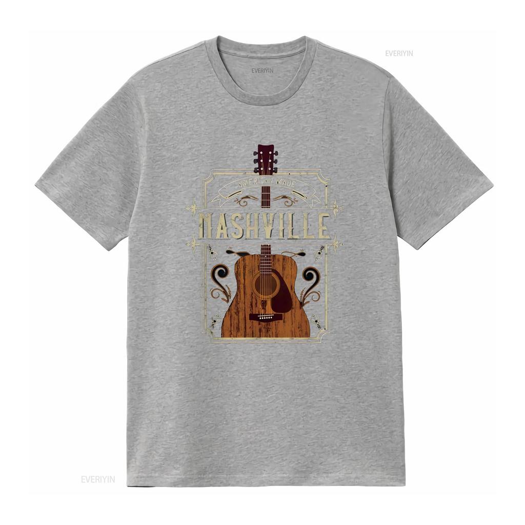 Vintage Guitar Nashville Womens T Shirt Black X Large vintage Washed Casual Breathable homme Versatile Unisex Stretched