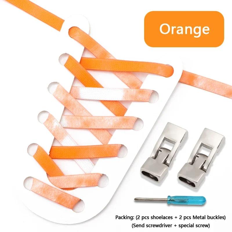 No Tie Shoe Laces Metals Croos Locks Elastic Shoelaces for Sneakers Fashion Convenient Lazy Shoes Lace Accessories 1 Pair