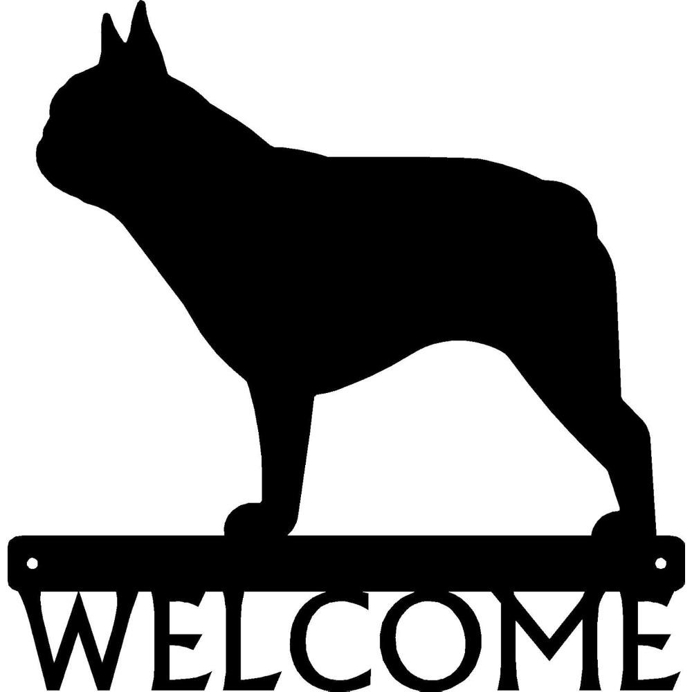 

French Bulldog Metal Welcome Sign Wall Art 12 x 12.25 Inch