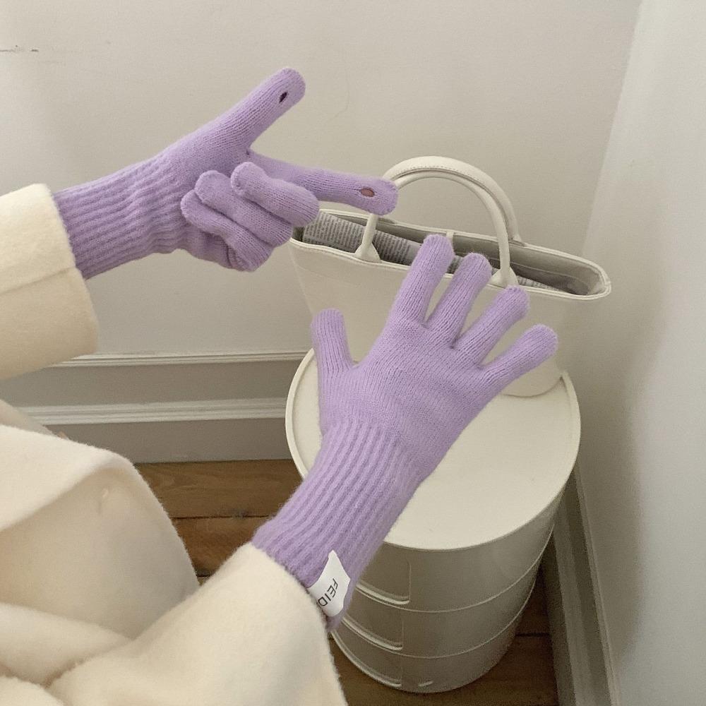 Candy Colors Women Winter Warm Gloves Elasticity Warm Riding Gloves Men and Women