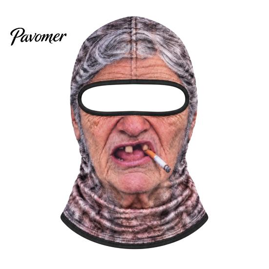 Realistic Face Balaclava Old Man Ski Mask, 3D Funny Balaclava, Novelty Winter Sports Headgear Cover with Neck Coverage for Skiing Snowboarding Outdoor