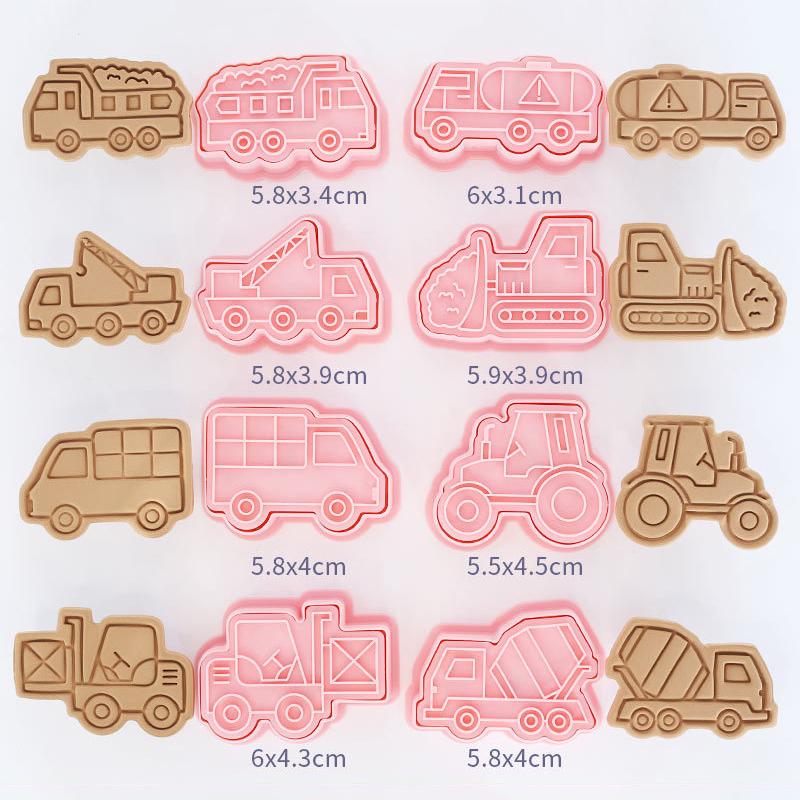 8Pcs/Set Cat Cookie Cutters Plastic 3D Cartoon Pressable Biscuit Mold Cookie Stamp Kitchen Baking Pastry Bakeware Tool