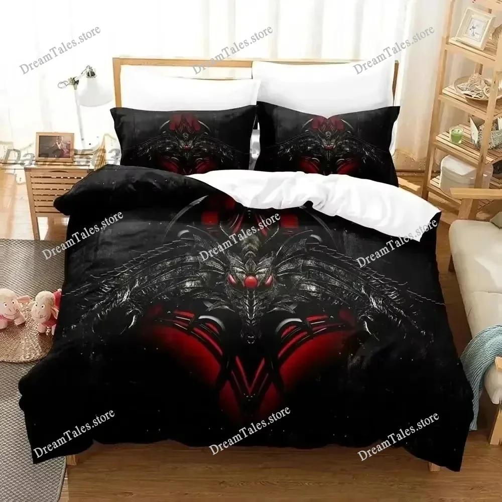 Set de Lenjerie de Pat Satanică Întunecată Imprimat 3D Huse Pilote Huse Paturi Dormitor Mărime Single Twin King Huse Plapumă Textile pentru Casă