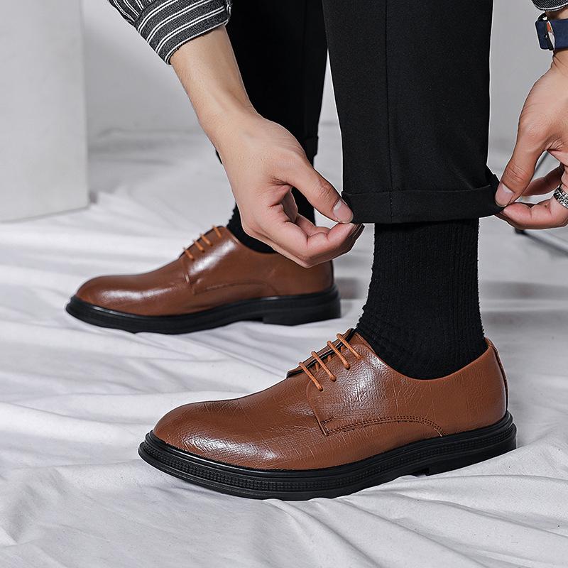 Men's Formal & Casual Leather Shoes: Soft Sole, Korean & British Style, Perfect for Weddings and Business