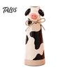 Whimsical Farm Animal Figurine Resin Cute Vase, Farmhouse Decorative Flower Holder for Home Small Bouquet Vessel Office Decor, Pig/Cow/Sheep/Chicken