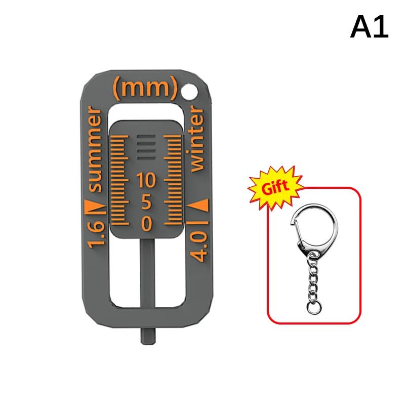 Tire Tread Depth Gauge Keychain Portable Measurer Car Tire Safety Check Universal Essential For Road Trips And Car Maintenance