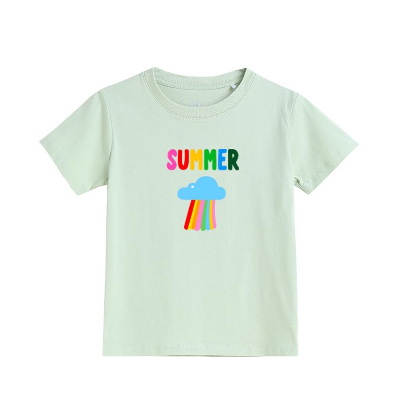 Girls' Summer Fashion Print Short-Sleeve T-Shirt - Casual Baby and Kids' Top