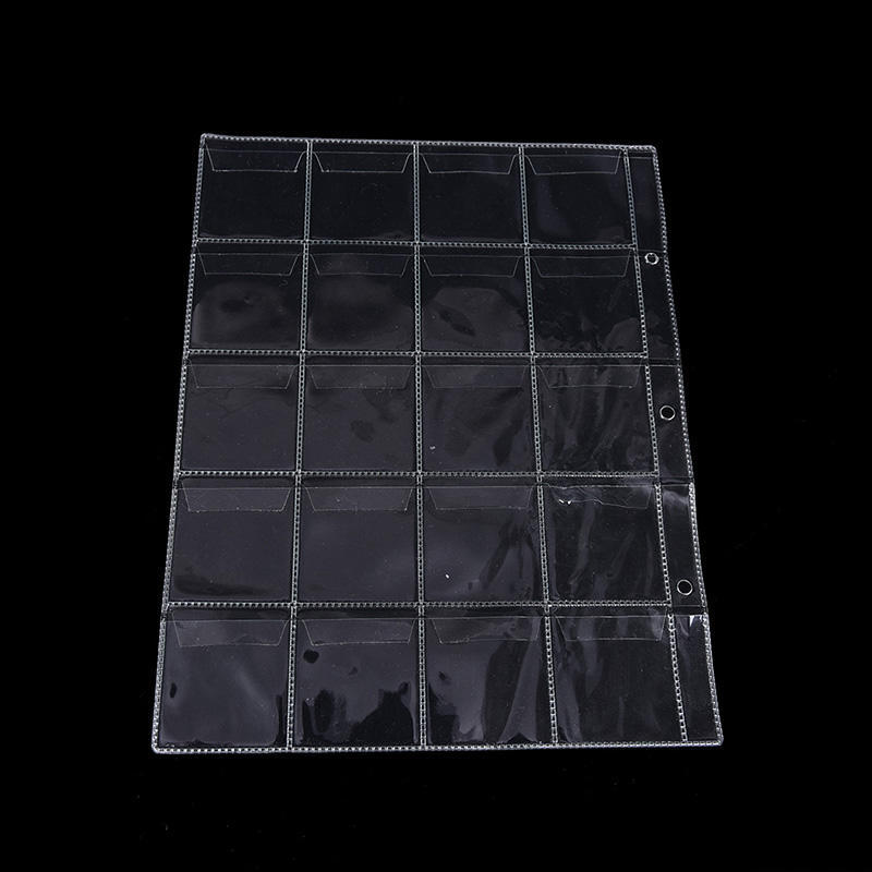 10 Sidor 20 Fickor Plast Mynthållare Förvaring Samling Pengar Album Fodral Ny,