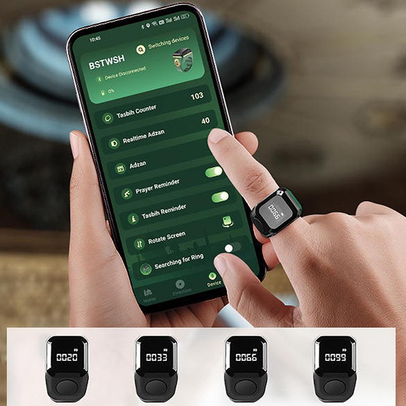 Cyfrowy Bluetooth Licznik na Palec z Wyświetlaczem OLED Cichy Dotykowy Mini Licznik do Fitnessu Golfa z Możliwością Ładowania przez USB-C