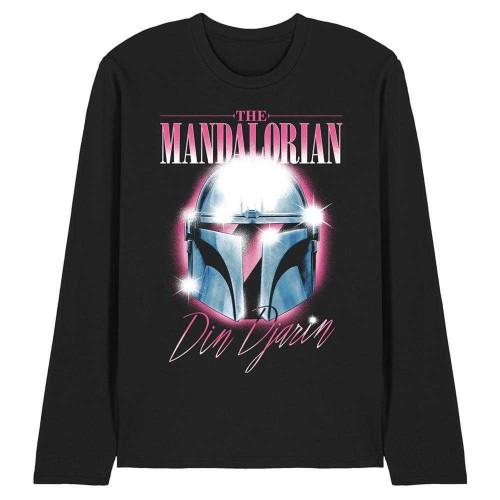 Star Wars: The Mandalorian Unisex Adult Din Djarin 80 S Helmet Long-Sleeved T-Shirt