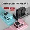 Silicone Protective Case For DJI Action 6 Full Body Cover Lens Cap Anti Loss Rope Silicone Rubber Protector Camera Accessories