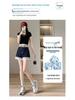 Women's Spring/Summer Lace Trim Slimming Stretch Denim Shorts - Leg-Lengthening