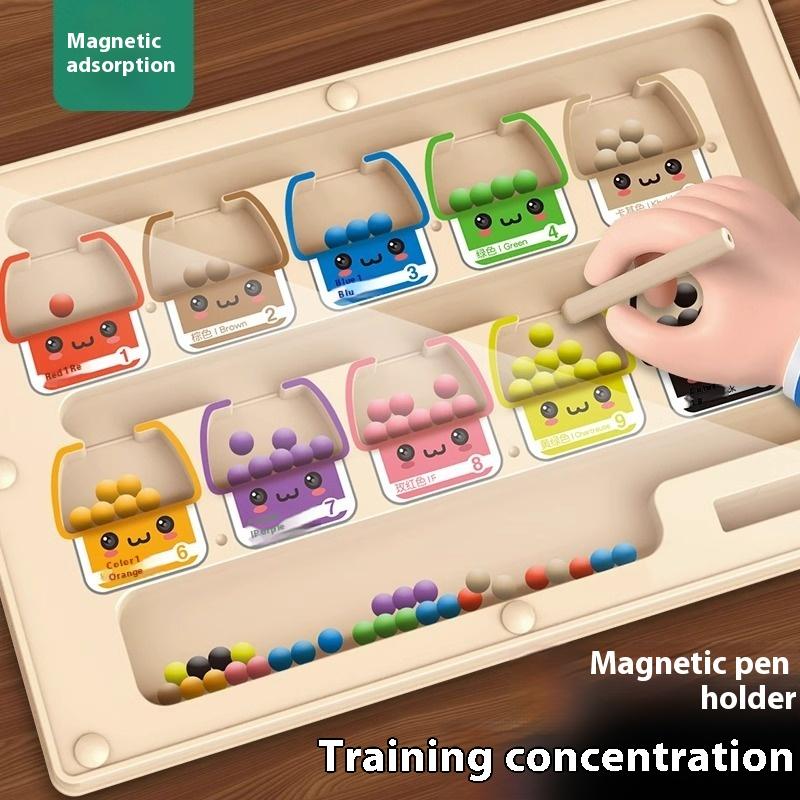 1 Set Color Matching Montessori Toy Plastic Magnetic Color And Number Maze Learning Education Toys Gifts For Children