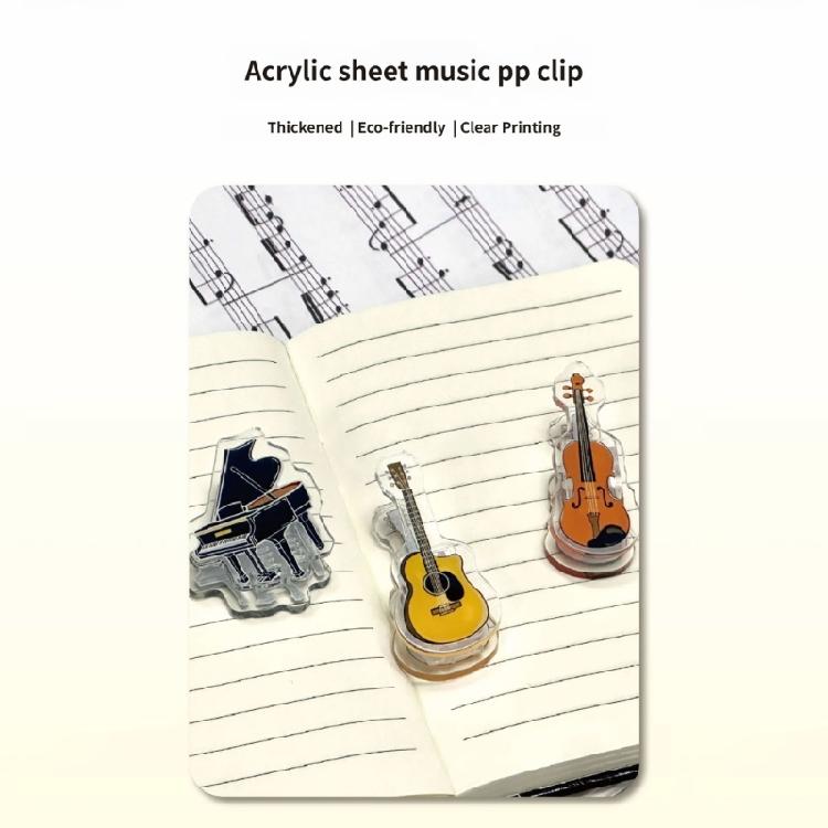 Practical Acrylic Binder Clip With Artistic Designs For Sheet Music And Craft Projects