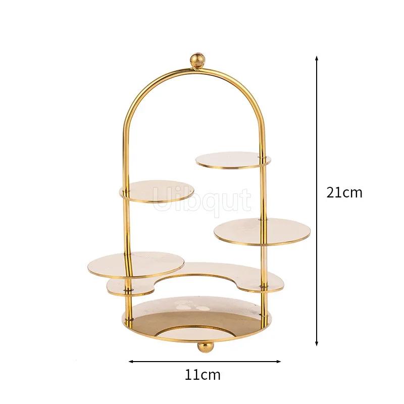 dessert table display rack bread table fruit tray Gold Dim sum Creative cake rack Restaurant Snack decoration Dessert rack