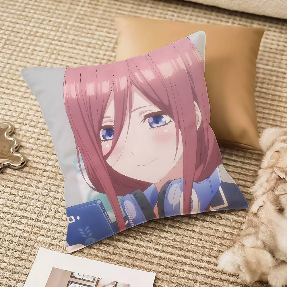 M-Miku Nakano Pillow Case Sofa And Living Room Decorative Cushion Covers Dust-proof And Mite-proof Invisible Zipper