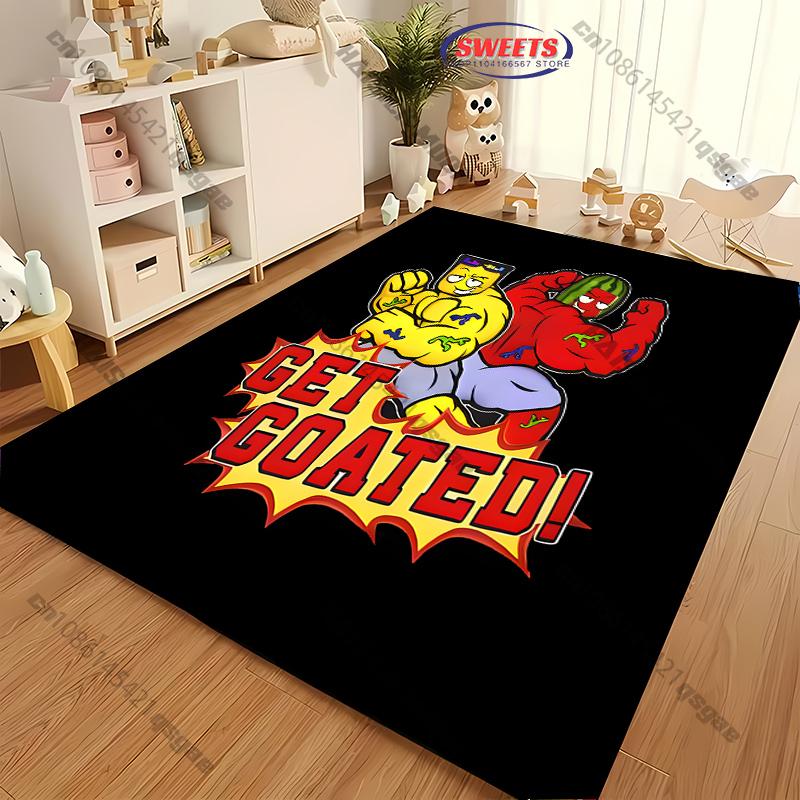 Funny S Sunny and Mel0n Pattern Carpet Rug for Living Room Bedroom,Office Areas,large Decora Mat, Durable Machine Washable Mat
