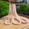 Natural Stone Rose Quartz Beaded Necklace Bohemian Women's Sweet And Romantic Summer Holiday Handmade Zircon