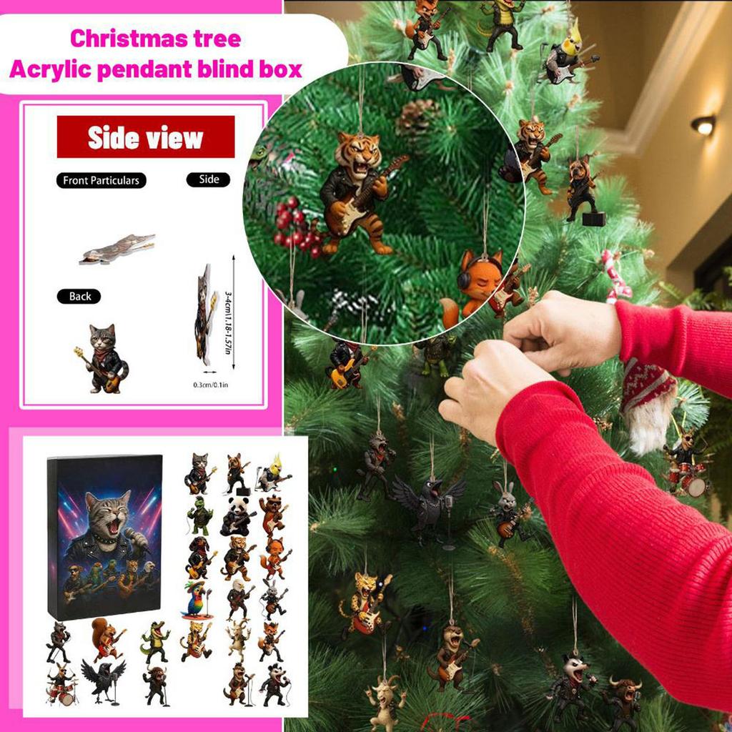 2D Flat Acrylic Ornaments, Christmas Tree Pendants, Suitable For Christmas Decorations