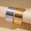 Heavy Industry Stainless Steel Geometric Round Texture Opening Bracelet Metal Feeling Jewelry