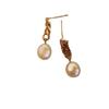 Design Inspiration Natural Strong Light Freshwater Baroque Pearl Earrings, Silver Needle Plated 14K Gold Chain Stud Earrings Women