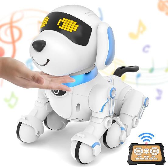 Dwi Dowellin Robot Dog for Kids 8-12,Remote Control Smart Robotic Dogs Pet Puppy Robotic Toy,Interactive Touch Walking Talking Toys for Boys Girls