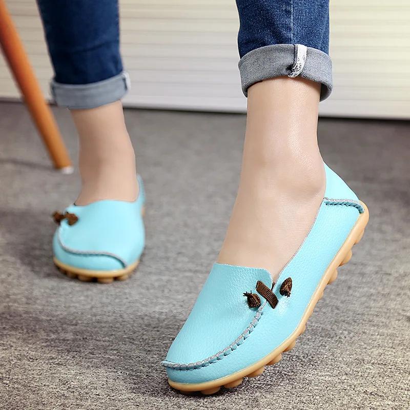 Shoe Spring Summer Flats Women Leather Shoes Woman's Soft Nurse Loafers for Woman Dance Shoes Driver Chaussures Femme