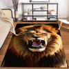 Realistic Roaring Lion Print Soft Carpet for Living Room Decor Suitable for use as an anti-slip for living room bedroom sofas