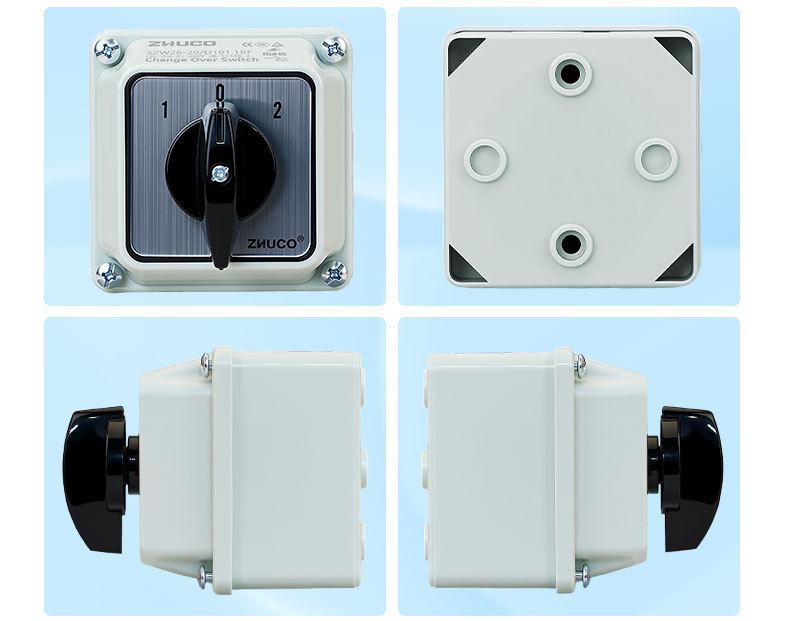 Zhuochao SZW26-20/D101.1BF Three-Speed Changeover Switch with Protective Box