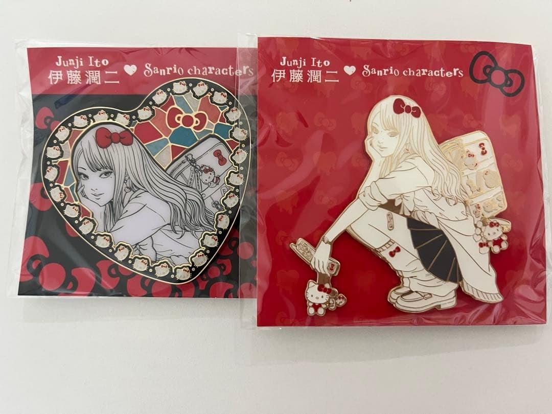 Junji Ito x Sanrio Hello Kitty Gal Tomie Pin Badge Set Limited Edition Japan FS