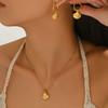 Ocean Wind Women's Jewelry Set, Niche Shell Set with Jewel Design Earrings, Versatile Long Necklace