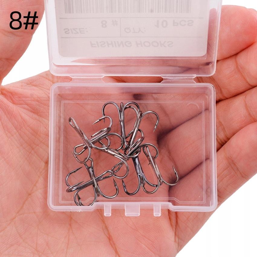 Angelhaken, Schwarz Metallic, Diamantgeschärft, Schachtel mit 10 Stück. 8 #