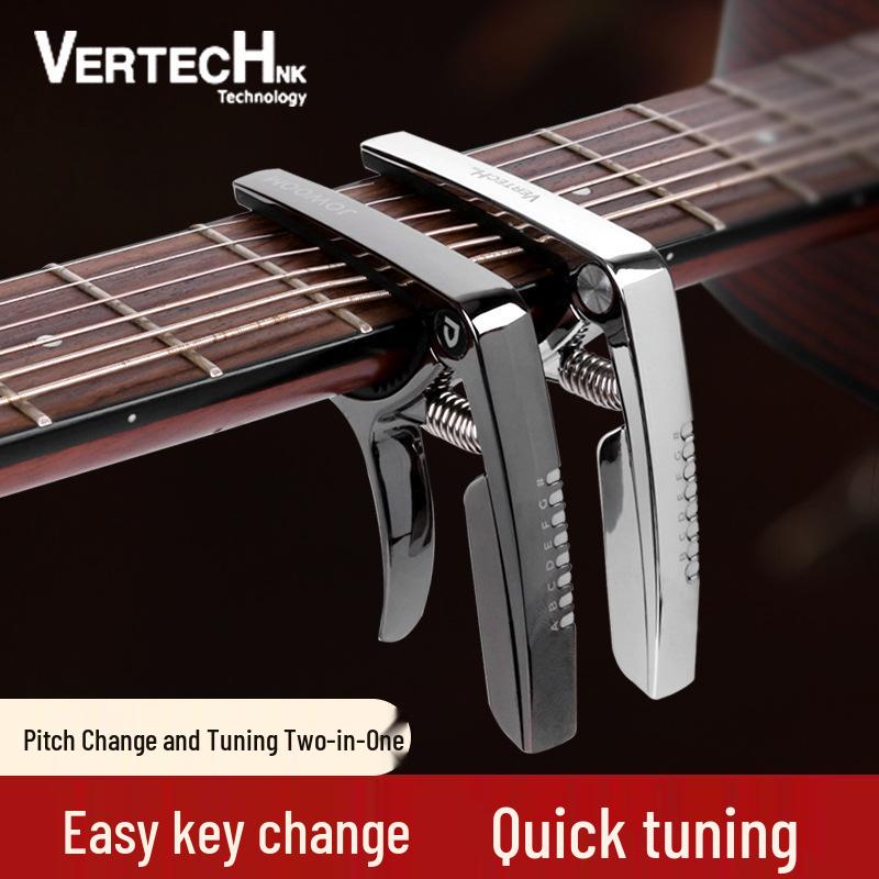 Boreke High-End Two-in-One Guitar Capo and Tuner Black [USB Charging]