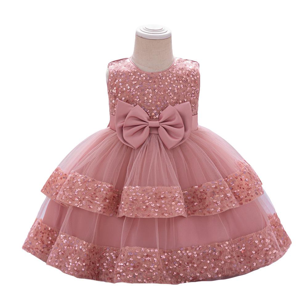 Girls Dress Wedding Newborn Baby Dress Christening Baptism Dresses with Cute Bow Toddlers Girl Birthday Party Ball Gown L2220