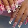 Pink Flower 3D Three-dimensional Epoxy Five-petaled Flower False Nails Sweet Wear Nail Art
