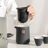Portable Travel Ceramic Tea Set Quick Tea Cup One Pot Three Cups Tea Brewing Pot