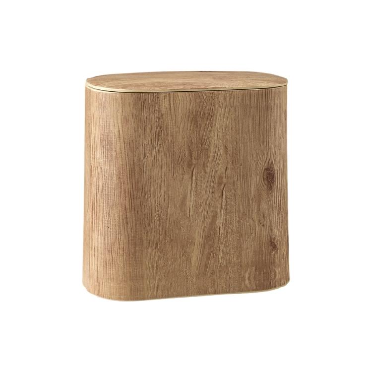 Elegante Mülltonne mit Druckdeckel für Küche, Bad, Wohnzimmer, Auslaufsicheres Design, Geruchskontrolle, Müllkorb beige