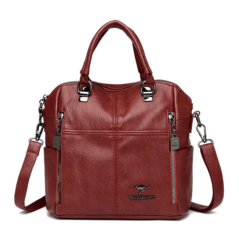 Стильная женская большая сумка-кроссбоди и рюкзак 2025 - Универсальный повседневный ретро-дизайн красный 2240₽