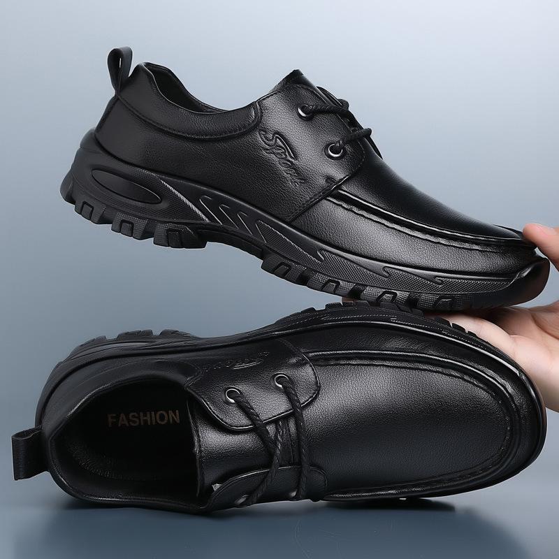 Men's Genuine Leather Shoes 38-47 Head Leather Soft Anti-slip Rubber Loafers Shoes Man Casual Real Leather Shoes